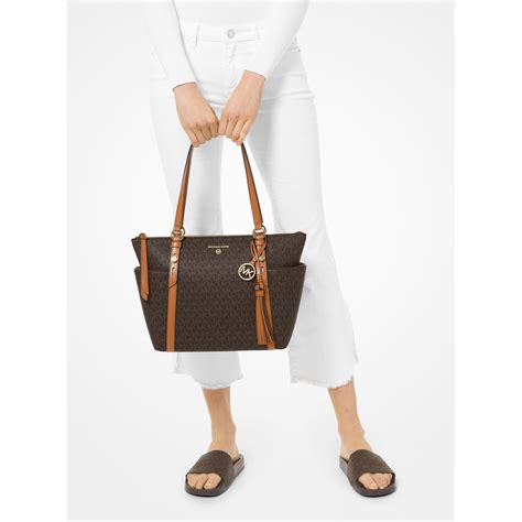 sullivan large logo top-zip tote bag michael kors|Michael Kors sullivan medium tote.